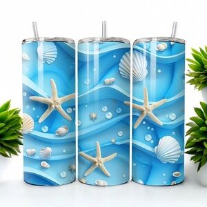 Starfish Beach Ocean 20oz Stainless Steel Insulated Tumbler with Straw and Lid